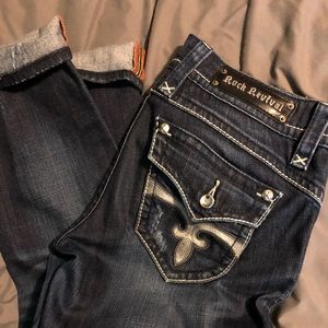 Size 29 Rock Revival Stephanie Easy Capri